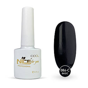 Гель-лак Nice for you Basic Cool 086-C Чорно-зелений 8.5 г