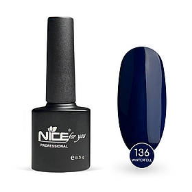 Гель-лак Nice for you Winterfell Basic №136 Темно-синій 8.5 г