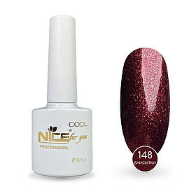 Гель-лак Nice for you Sparkles №C-148 Винний з блискітками 8.5 г