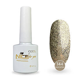 Гель-лак Nice for you Sparkles №C-144 Сріблясте золото 8.5 г