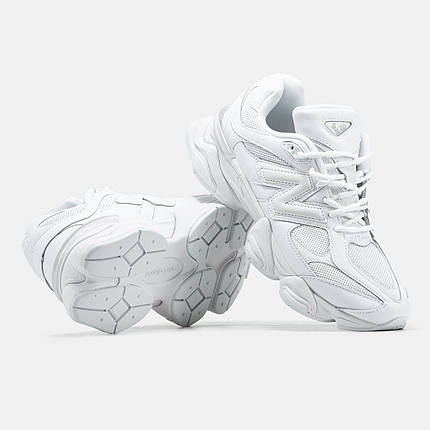 Кросівки New Balance 9060 total White Взуття жіноче Нью Беланс 9060 білі шкіра демісезон NB 9060, фото 1