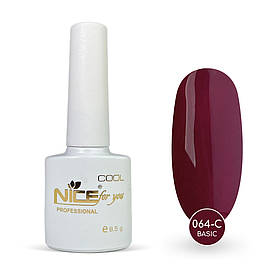 Гель-лак Nice for you Basic Cool 064-C Рожево-сливовий 8.5 г