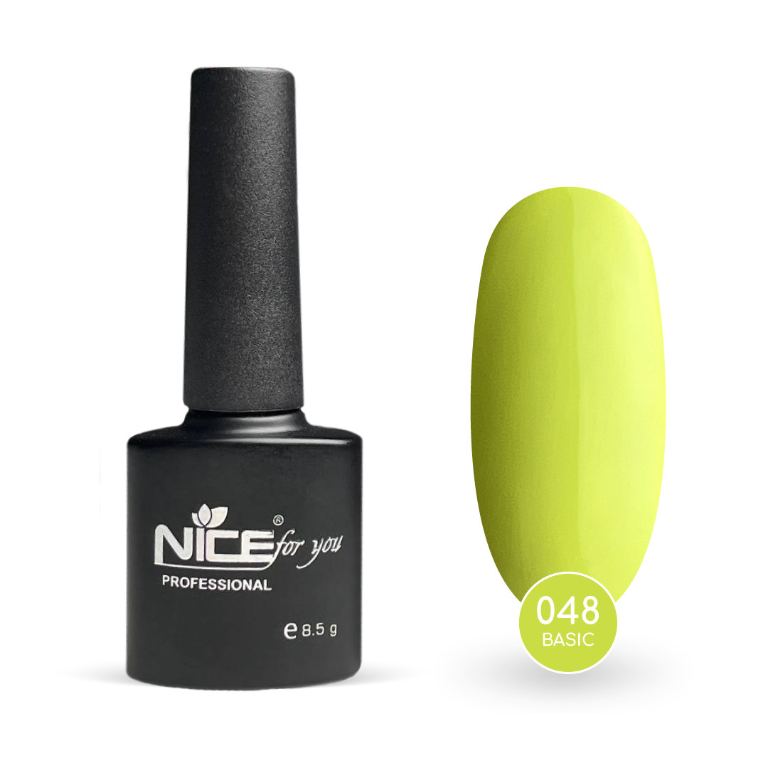 Гель-лак Nice for you Основна №048 Неоново-лимонний 8.5 г, фото 1