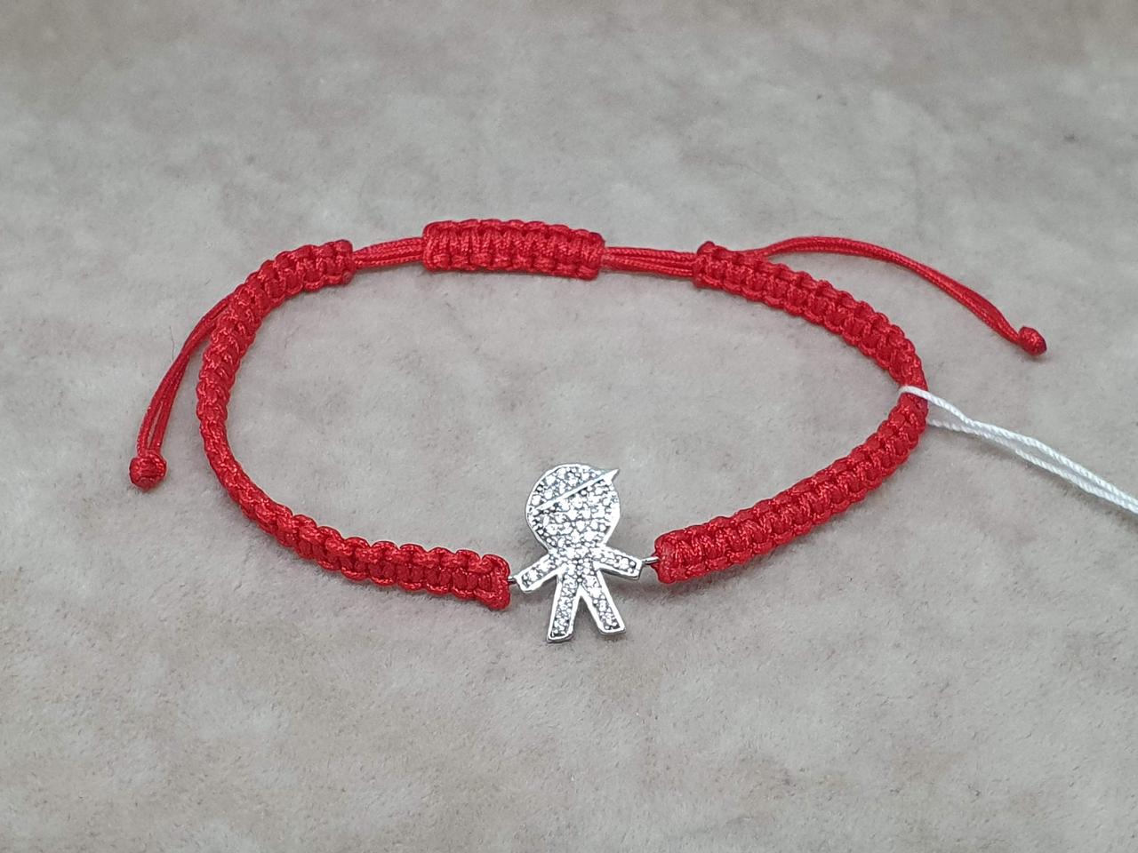 Браслет з текстилю з срібними вставками. 550129Б