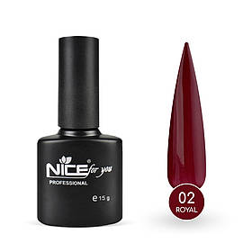 Гель-лак Nice for you Royal №02 Бордовий 15 г