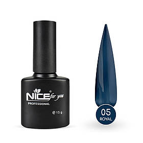 Гель-лак Nice for you Royal №05 Синьо-зелений 15 г