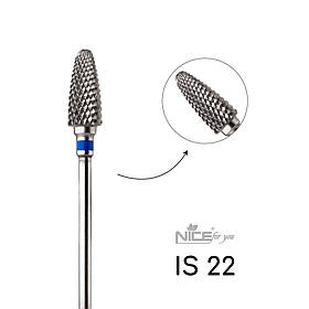 Фреза твердосплавна Nice for you Кукурудза IS 22 Синя насічка (d 6 мм, L15 мм)