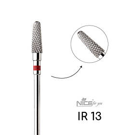 Фреза твердосплавна Nice for you Скруглений конус IR 13 Червона насічка (d 4 мм, L 12 мм)