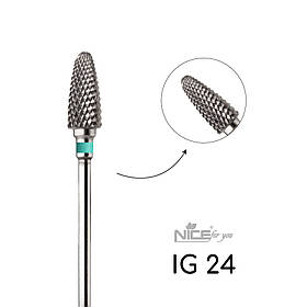 Фреза твердосплавна Nice for you Кукурудза IG 24 Зелена насічка (d 6 мм, L 15 мм)