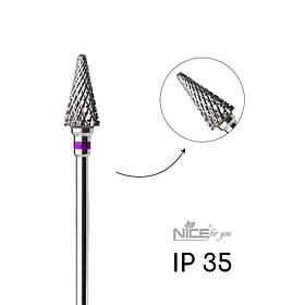 Фреза твердосплавна Nice for you Конус IP 35 Фіолетова насічка (d 6 мм, L 13 мм)