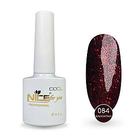 Гель-лак Nice for you Sparkles №C-084 Бордовий з блискітками 8.5 г