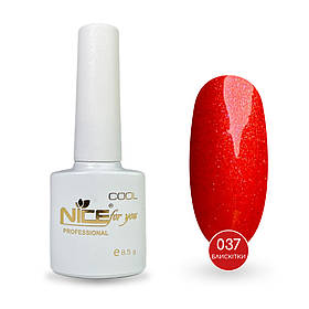 Гель-лак Nice for you Sparkles №C-037 Червоний з шимером 8.5 г