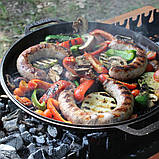 Сковорода чавунна WOK 8 л, Ø36 см Brizoll з кришкою-сковородою гриль, фото 11