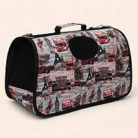 Сумка переноска для кота з вентиляцією, 24x37x17 см, Різнокольоровий (S)