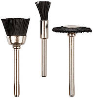 Набір щіток 3 шт, хвостовик 3 мм, нейлон