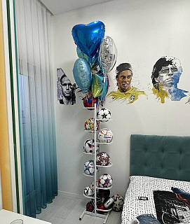 Стійка для зберігання 10 м'ячів 500*300*1500мм біла Kompred OL529/1