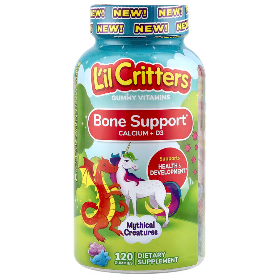 Mythical Creatures Bone Support Calcium + D3 Gummies Bumbleberry Blast L'il Critters 120 жувальних таблеток