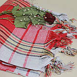 Рушник пештемаль для хамам червоний, фото 2