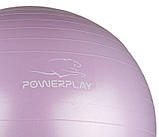 М'яч для фітнесу (фітбол) PowerPlay 4001 Ø65 cm Gymball  Ліловий + помпа, фото 4