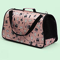 Сумка переноска для кота з вентиляцією, 30x52x20 см, Рожевий (L)