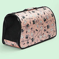 Сумка переноска для кота з вентиляцією, 27x44x18 см, Рожевий (M)