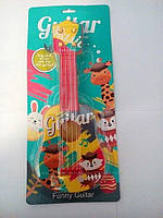 Дитяча іграшкова гітара 4-струнна Довжина гітари — 28 см.