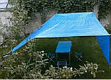 Тент 60 г/м2 10х12м "Blue" — водовідштовхувальний тент від дощу, снігу та сонця з люверсами для захисту та укриття, фото 2