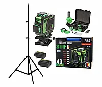 Лазерний рівень STIF 4D BL-16 XL 16 ліній Зелений промінь + Штатив 210 см