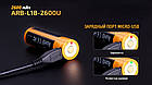 Акумулятор 18650 Fenix (2600 mAh) micro usb зарядка, фото 7