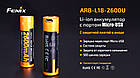 Акумулятор 18650 Fenix (2600 mAh) micro usb зарядка, фото 8