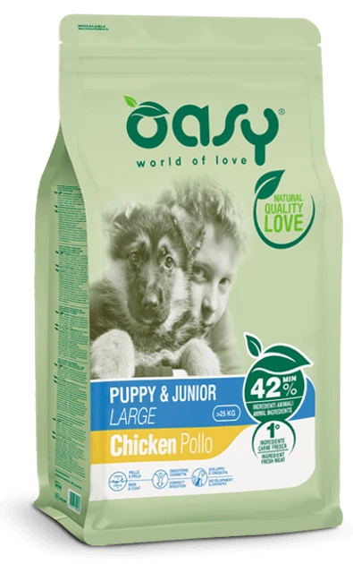 Сухий корм для цуценят великих порід OASY LIFESTAGE Puppy&Junior Large, курка 3 кг