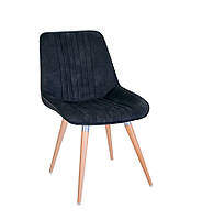 Стілець обідній Nicole wood бук 1.007 alu LN тканина pl-12 синя (Новий Стиль ТМ)
