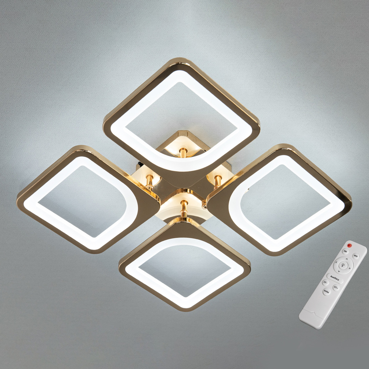 Світлодіодна Led-люстра з пультом на 4 квадрати, освітлення до 10 м² (S8060/4G), фото 1