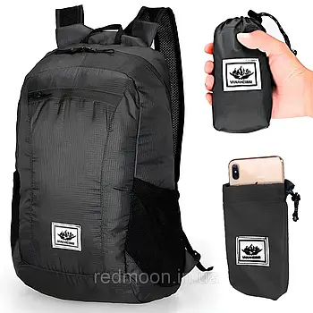 Рюкзак туристичний 18л (41×24×16см) + Чохол для телефону, Чорний / Спортивний рюкзак / Рюкзак похідний