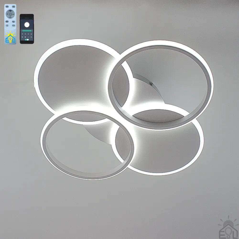 Керована світлодіодна люстра Esllse OSAKA 70W-4S-APP-WHITE з пультом і додатком для телефону