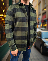 Тепла сорочка в клітку чоловіча осіння зимова Туреччина, сорочка утеплена з довгим рукавом кашемір