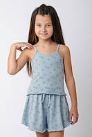 Пижама для девочек серо-голубой сердца АвексТекс размер 110 см