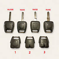 Корпус ключа Opel Опель не выкидной , лезвия HU100 , HU43 , YM28 , HU46 - на 2 / 3 кнопки