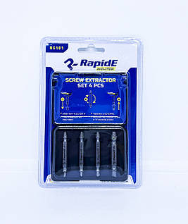 Набір біт екстракторів RapidE 4pcs R5101 для викручування зламаних саморізів та болтів