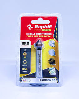 Зенківка RapidE RED POINT 10.4mm КОБАЛЬТОВА конічна по металу на 3 різці, кут 90 градусів