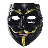 Маска "Анонимус" ("Anonymous"), із серії "Хакер Vendetta". Обличчя Косплів (Cosplay) для вечірок, приколів, фото 8