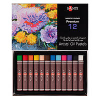 Пастель масляная SANTI 12 цветов