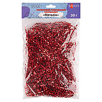 Наполнитель бумажный гофрированный SANTI, 30 г, красный, металлик