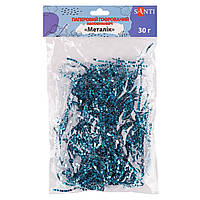Наполнитель бумажный гофрированный SANTI, 30 г, синий, металлик