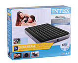 Матрац надувний Intex 64779 з електронасосом 203x152x25 см, сіро-зелений, фото 2