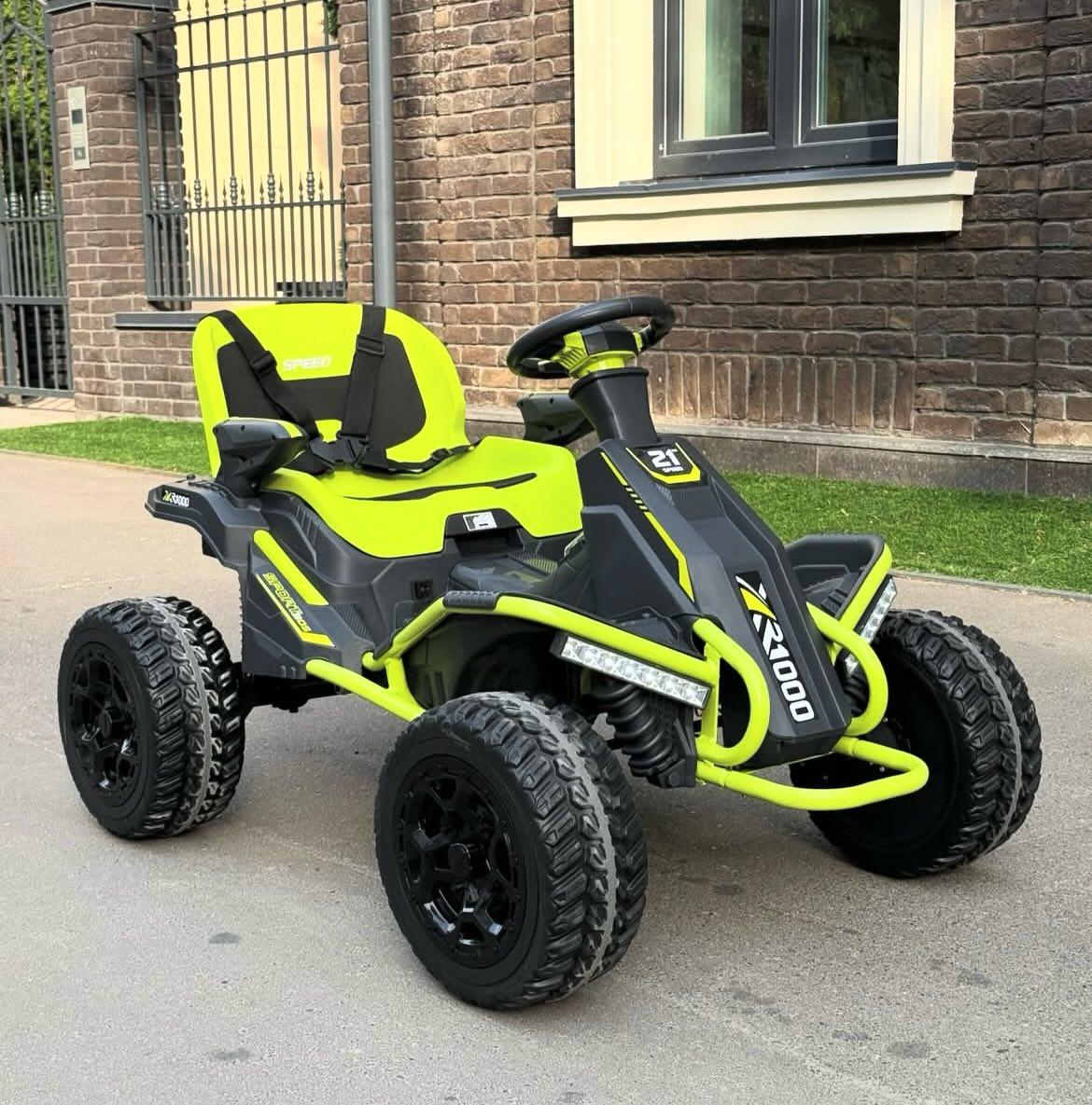 Дитячий електрокарт на акумуляторі від 3 років одномісний на радіокеруванні Bambi M 6029 Зелений, фото 1