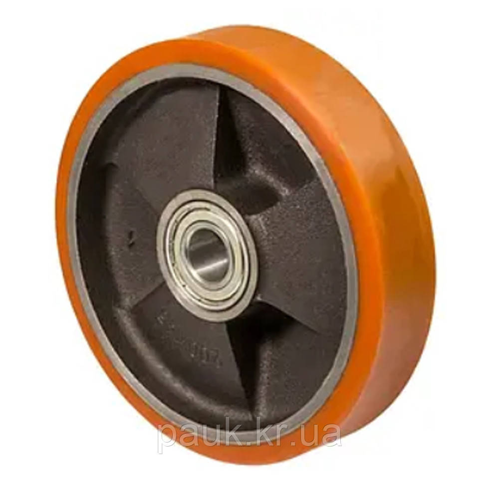Колесо 55-127х50-B, Ø 125 мм, 55 Medium Top, вантажне колесо без кронштейна, чавунне колесо з поліуретановою шиною великовантажне