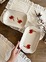 Блюдо «Рельєф» 700 мл, деколь Натхнення, відведення золото