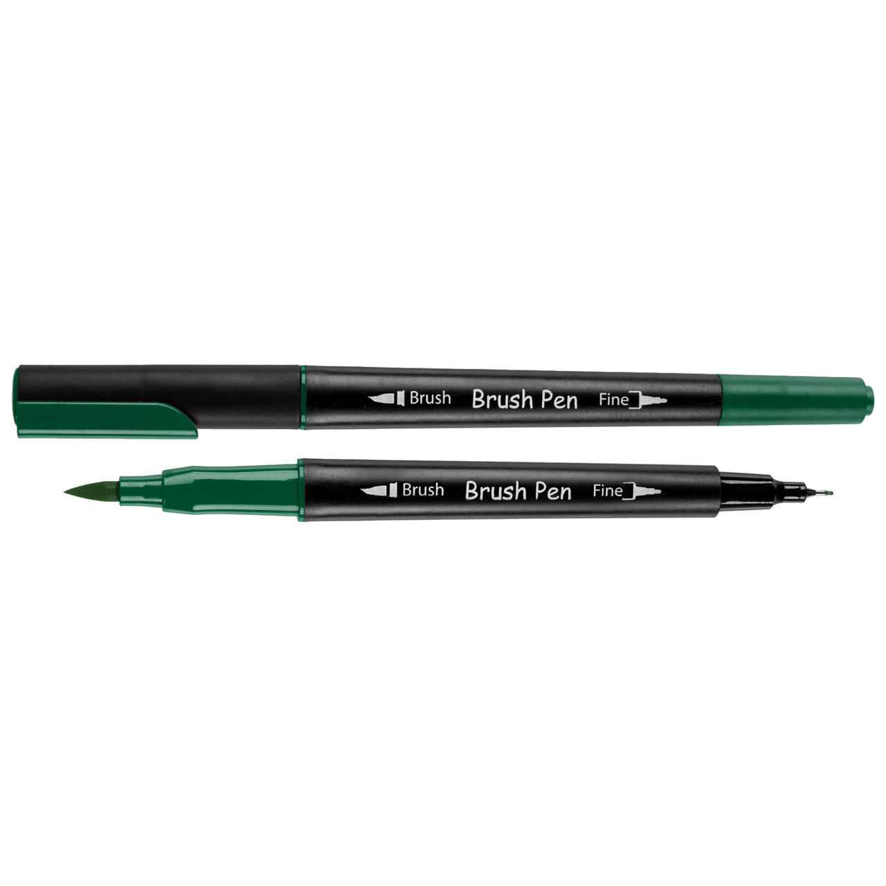 Маркер акварельный SANTI Brush Pen SW-21 темно-зеленый двусторонний