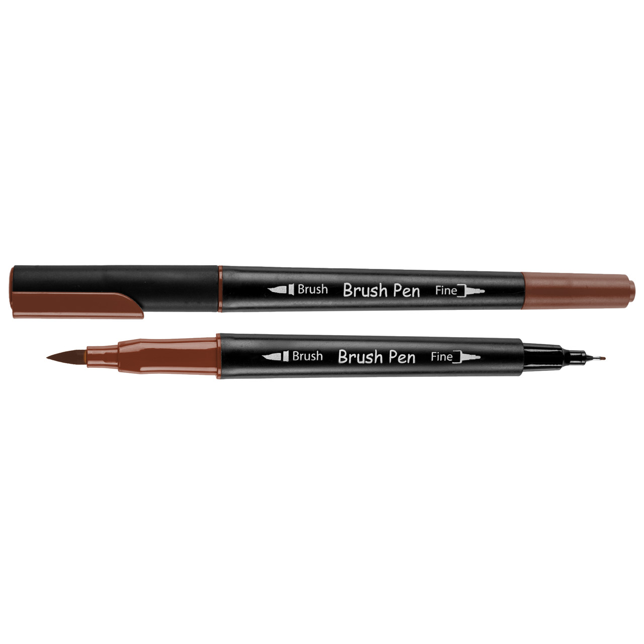 Маркер акварельный SANTI Brush Pen SW-23 темно-коричневый двусторонний